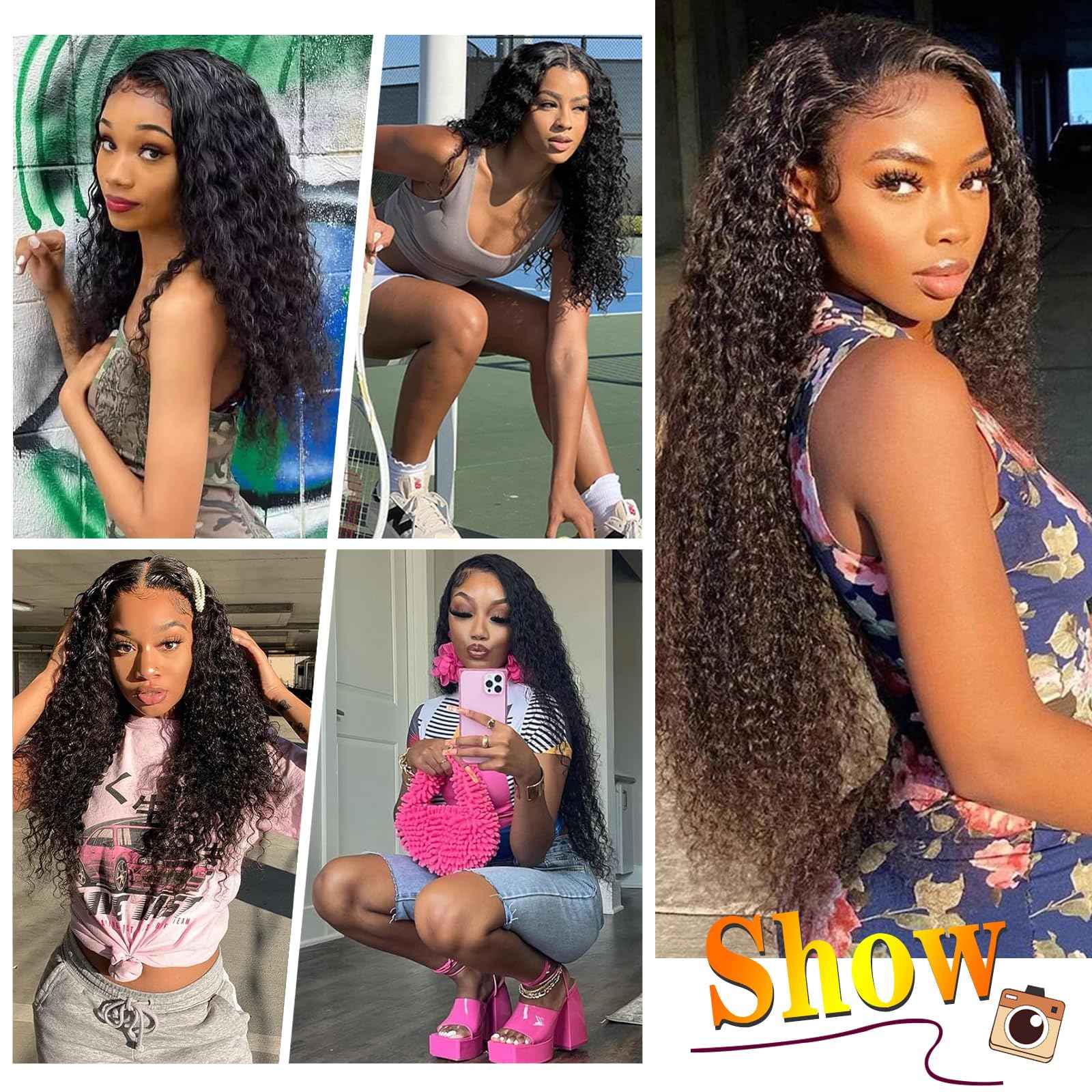 28 Inch Deep Wave Human Hair Lace Front Wig for Women 13x4 HD Transparent Lace Frontal, 180% Density Glueless, Pre - Plucked with Baby Hair in Natural Color