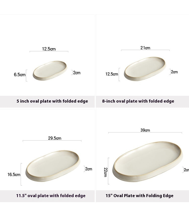 Ceramic Fish Steaming Plate - Household Kitchen Dining Tableware
