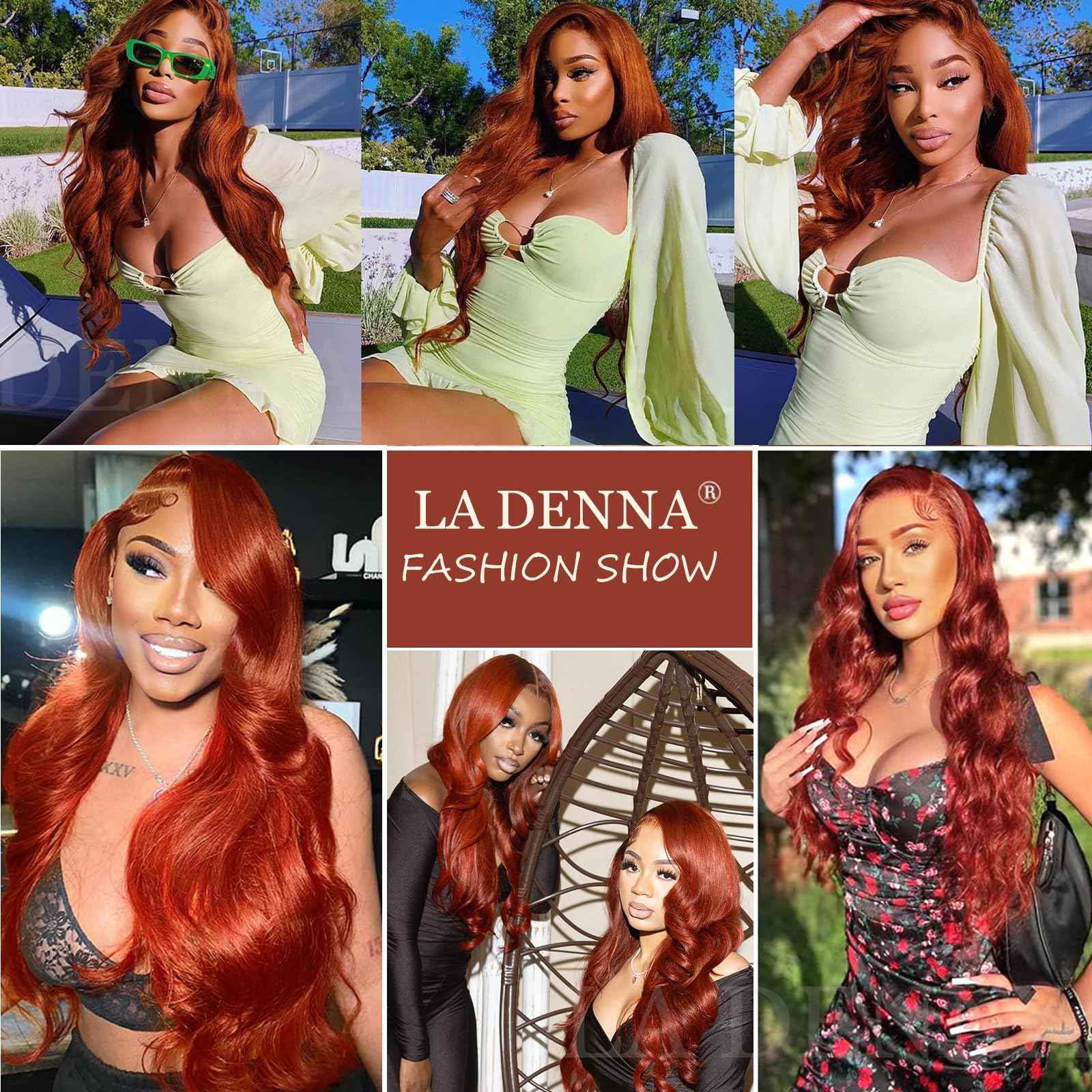 360 Reddish Brown Lace Front Wigs Human Hair 180% Density Copper Red Human Hair Lace Front Wig Pre Plucked 33# Auburn Brown Body Wave 360 Wig Ginger Brown Colored Wigs for Women 22"