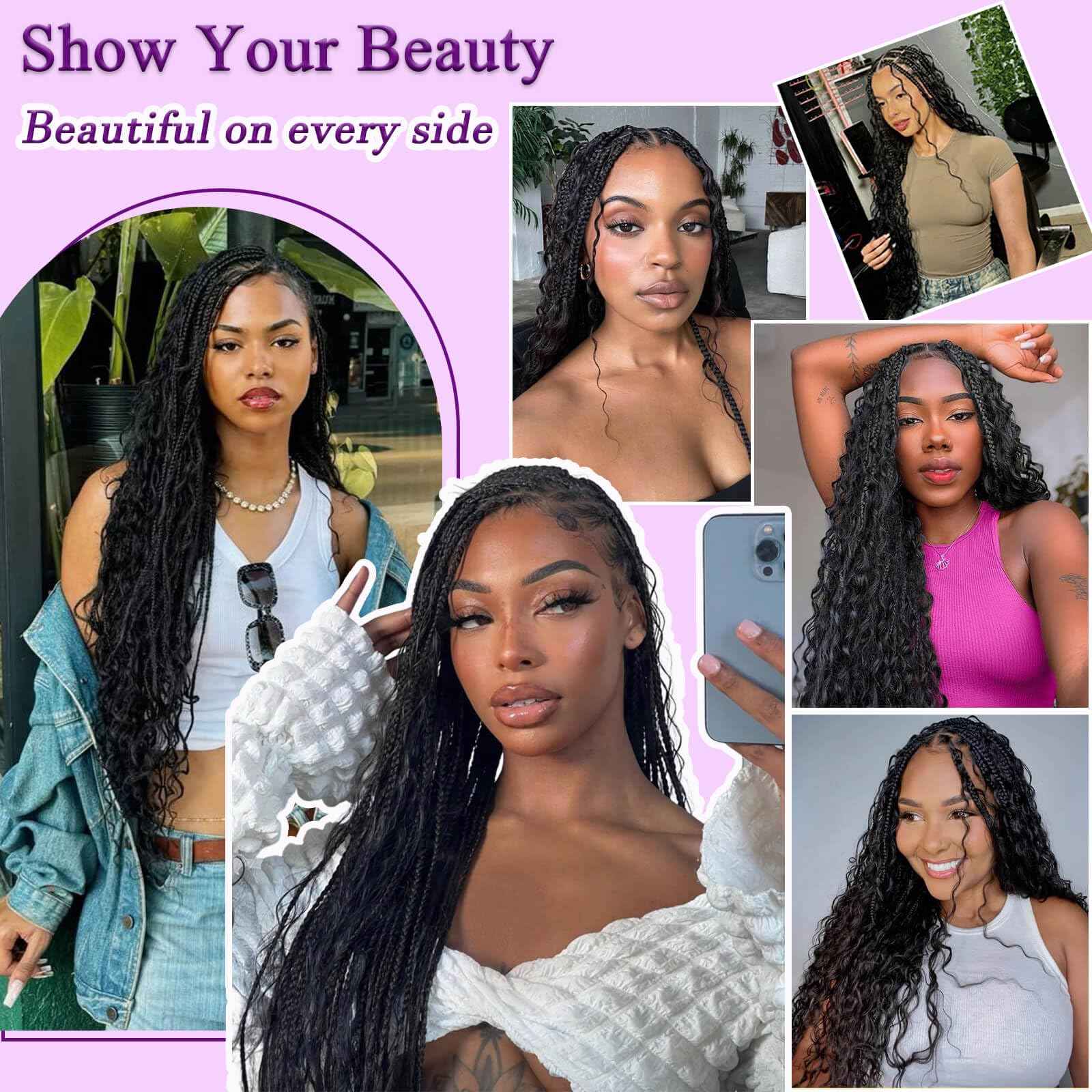 26 Inch Deep Wave Human Braiding Hair for Boho Braids Human Hair Curly Unprocessed Brazilian Virgin human boho braiding hair Extensions 3 Braids/Pack 110g Boho Hair for Braiding No Weft Natural Color