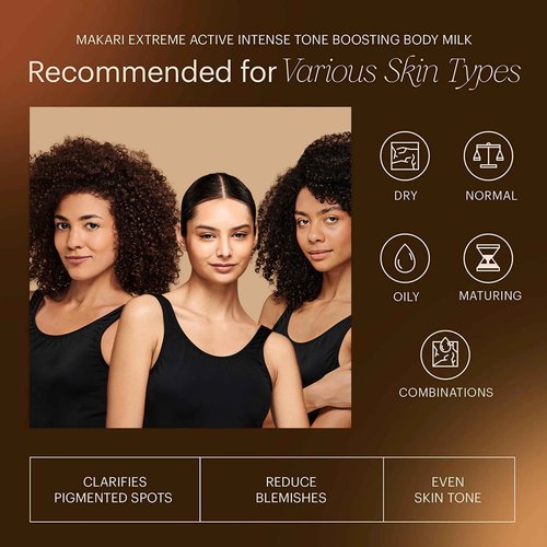Makari Extreme Active Intense Carrot & Argan Oil Body Milk (16.8 oz) | Unify & Illuminate | Tone-Boosting Body Lotion with Vitamins E and C | Helps Brighten Skin Tone | Promotes Even Complexion