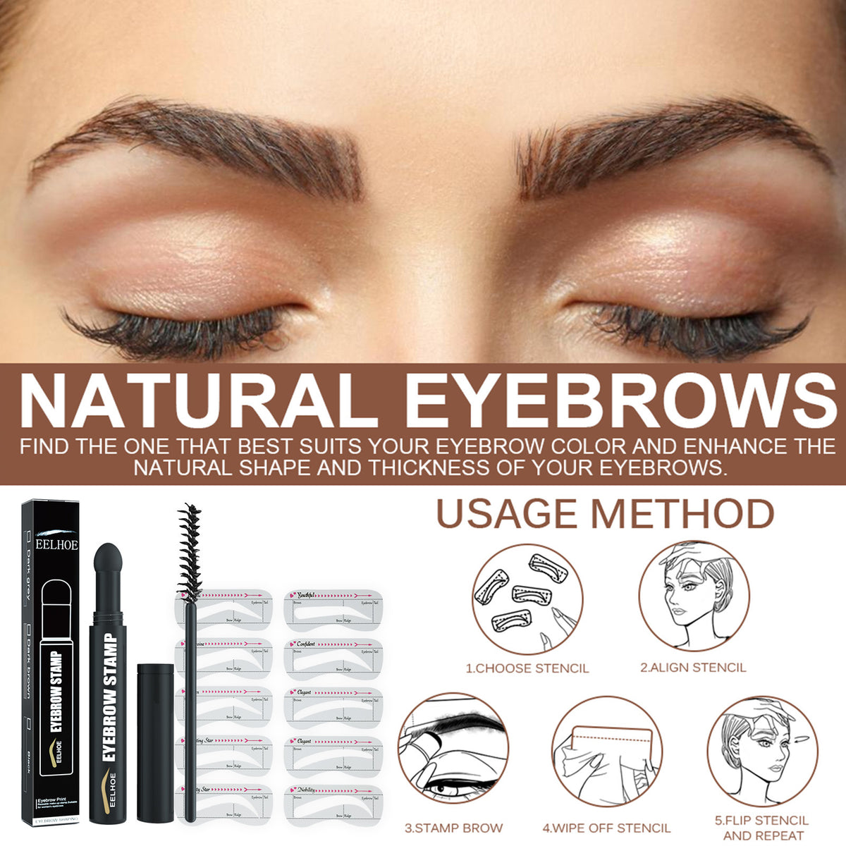 Eyebrow Printing Pen Set Waterproof Quick Makeup Natural Hairline - 3g