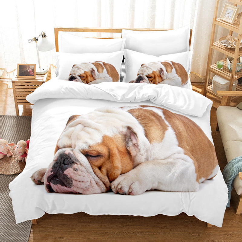 Pet Dog Bedding Set - 3 or 4 Piece Coral Fleece Bed Comforter & Pillowcase