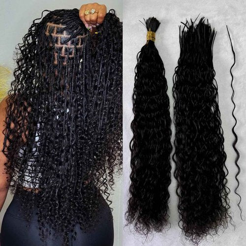 Bulk Pre Divided Human Hair for Crochet Boho Braids Extensions Curly Double Drawn Bulk Human Hair Bundles for Braiding Loose Deep Wave No Weft for Women 20inch 320 roots 100g