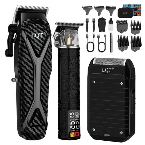LQT Hair Clippers for Men Professional, Hair Trimmer & Beard Electric Razor Kit, Barber Clipper Set for Men’s Grooming Cordless with LCD Display, Hair Cutting Clippers and Trimmers Set