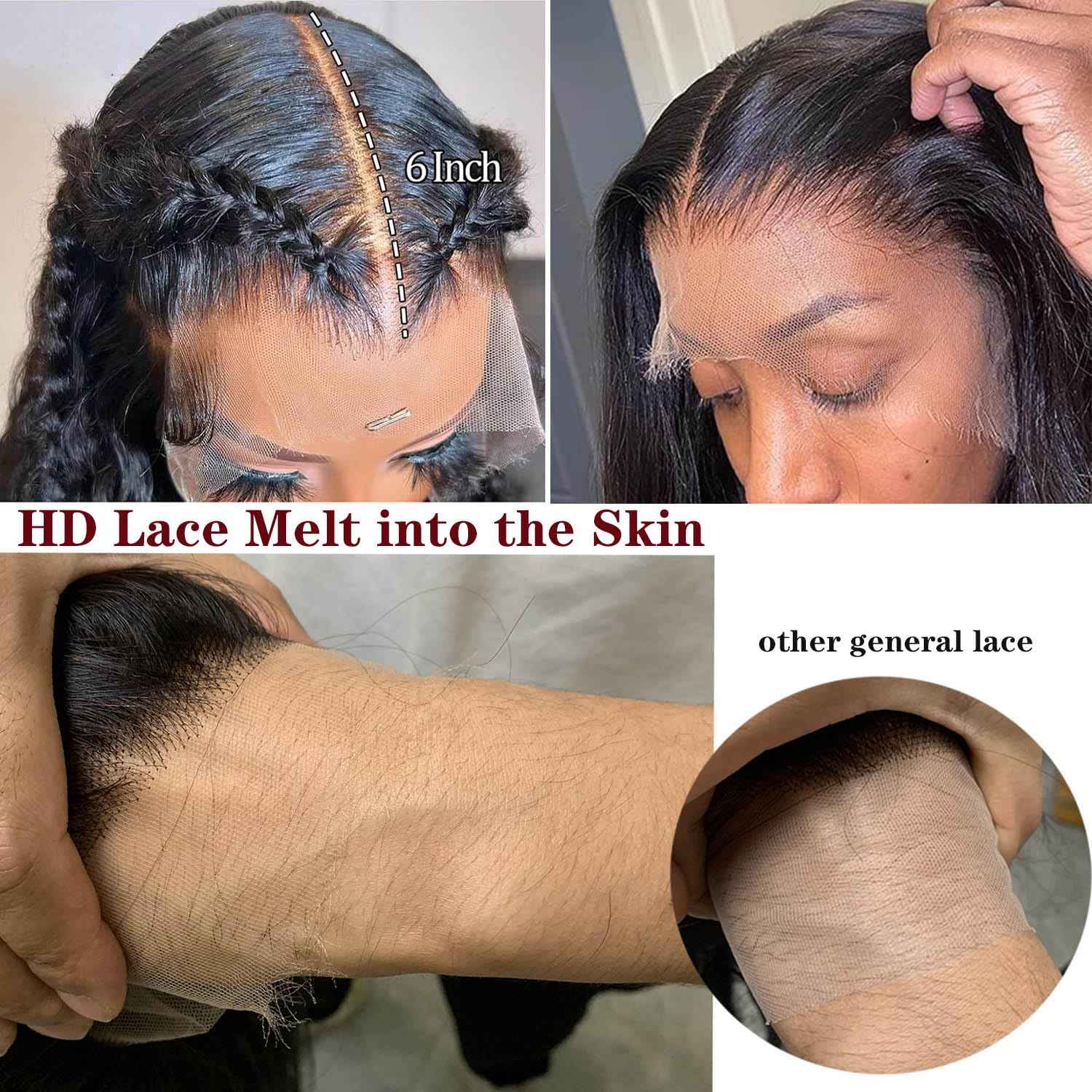 13x6 Body Wave Lace Front Wig Human Hair Pre Plucked 200 Density HD Transparent Lace Frontal Wig for Women Bleached Knots Glueless With Baby Hair 26 Inch