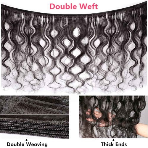 KODRHAR Bundles Human Hair Body Wave 18 20 22 Inch Bundles Human Hair 12A Grade Brazilian Virgin Raw Weave Bundles Human hair 3 Bundles Body Wave Human Hair Extensions for Women Natural Black