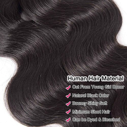 Selina 3 Bundles Human Hair 24 24 24 Inch Brazilian Body Wave Bundles 300g Remy Hair Natural Black Color (24 24 24Inch, Body Wave)