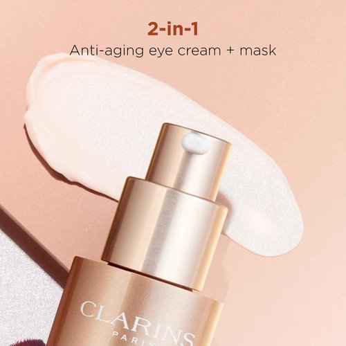 Clarins Total Eye Smooth | 2-In-1 Anti-Aging Eye Cream and 10-Minute Eye Mask | Minimizes Appearance Of Wrinkles, Dark Circles and Puffiness | Visibly Firms and Smoothes | All Skin Types | 0.5 Ounces