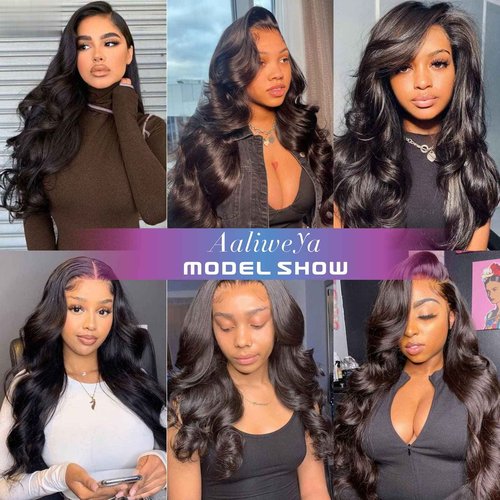 Aaliweya 5x5 HD Transparent Lace Closure Wigs Human Hair Body Wave 5x5 Closure Wigs for Women 150% Density Glueless Wigs Pre Plucked Soft and Smooth Natural Black Color 18 inch