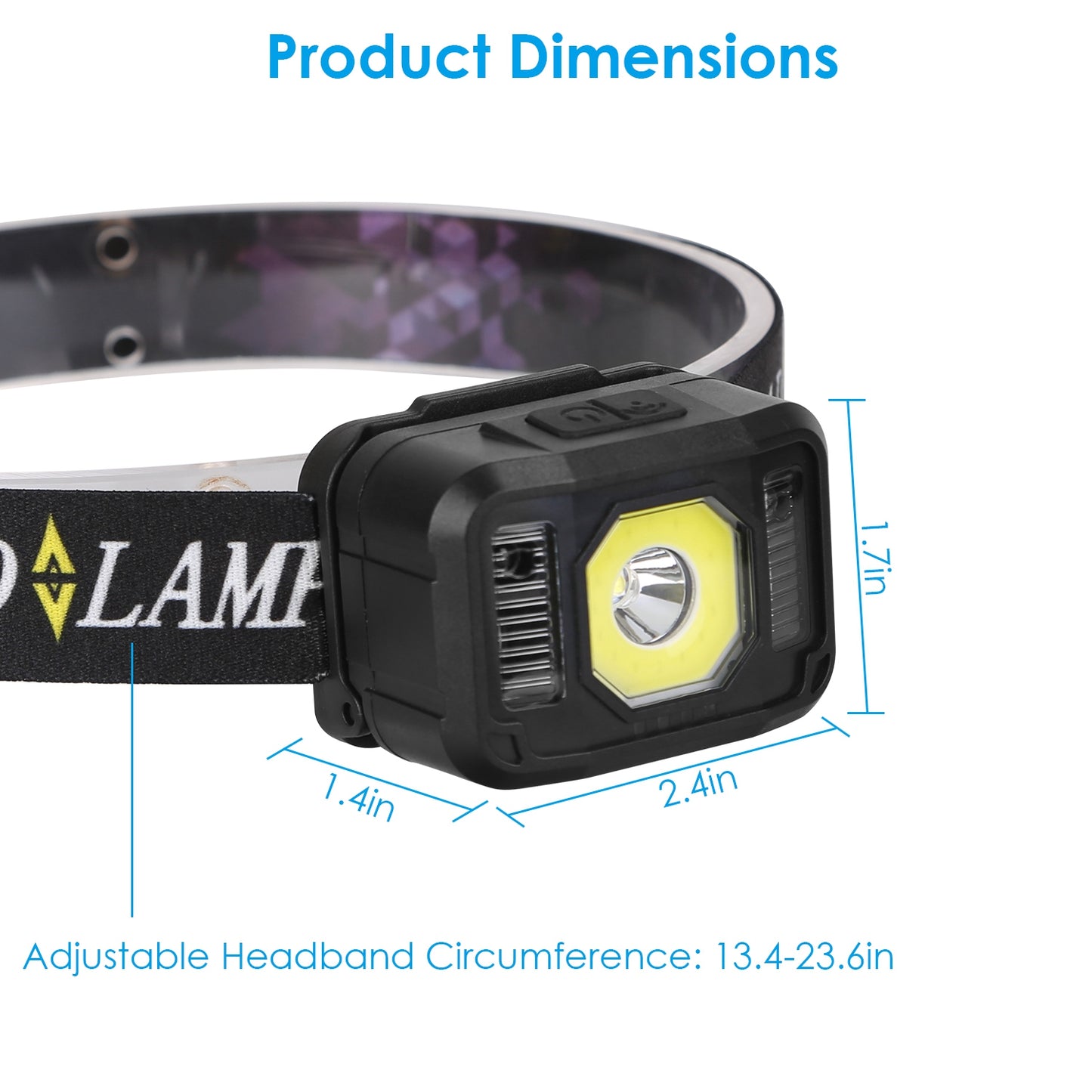 Rechargeable Motion Sensor Headlamp 2 Pack - 6 Light Modes, Waterproof, Adjustable Head Torch for Camping Hiking Fishing Running