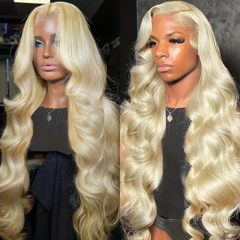 Light Gold Big Wave Lace Wig Head Cover for Synthetic Hair Extensions