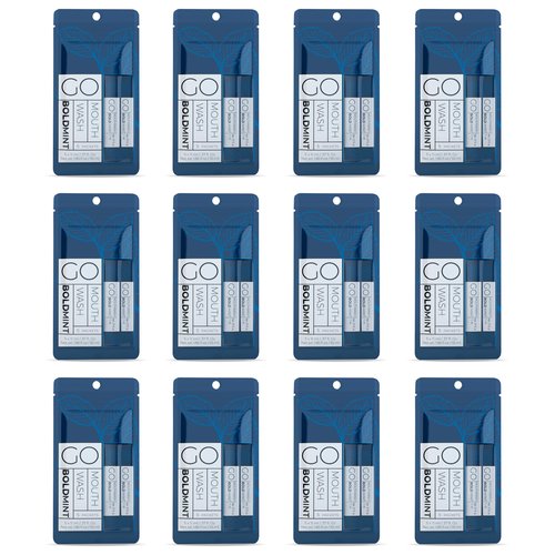 Bold Mint GO Travel Size Mouthwash Packets - Bulk Individual Mini Mouthwash Packets - Perfect Travel Size Toiletries for Guest Bathrooms - Alternative to Breath Strips and Spray, Alcohol and Dye Free