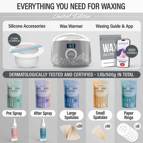 Tress Wellness Grey Warmer Kit with White Wax Melting Bowl