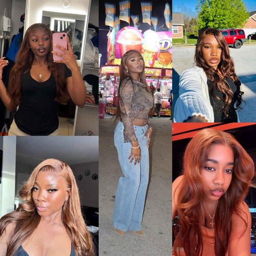 Eubeauty Chocolate Brown Lace Front wig 13×6 Body Wave Lace Front Wigs Human Hair 200 Density HD Lace Brown Human Hair wig Pre Plucked Pre Bleached Knots(Brown, 22 inch)