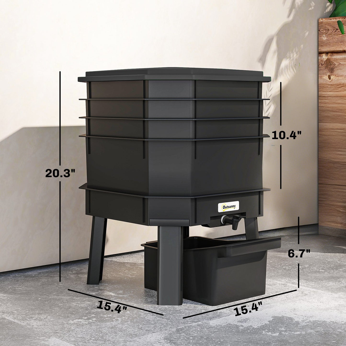 4-Tray Worm Composter Bin - 7.4 Gal Indoor & Outdoor Recycling Garden Tool