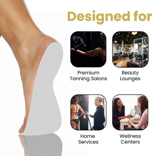 STICKONFEET 200 Pairs Premium Feet Pads for Spray Tanning – Disposable Spray Tan Feet Pads – Hygienic and Easy-to-Use Foot Protectors Designed for Salons and Mobile Spray Tanning Professionals