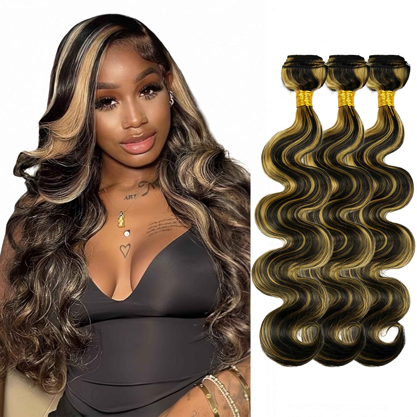 28 30 32 Inch Honey Blonde Bundles Human Hair P1b27 Body Wave Bundles Niegmeag Double Weft Peruvian Virgin Remy Hair Extensions 300g