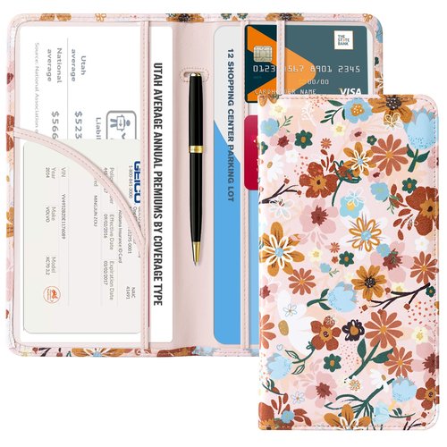 CoBak Car Registration and Insurance Holder - Vehicle Glove Box Car Organizer,Auto Truck Comparment Accessories Case with Magnetic Closure for Driver License,Cards