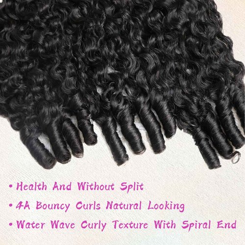 Muzkala Burmese Curly Bundles Human Hair Water Wave Human Hair 100% Unprocessed Brazilian Virgin Remy Hair Bundles Quick Weave for Women Natural Black (Burmese Curly Natural Black, 16 16 16 Inch)