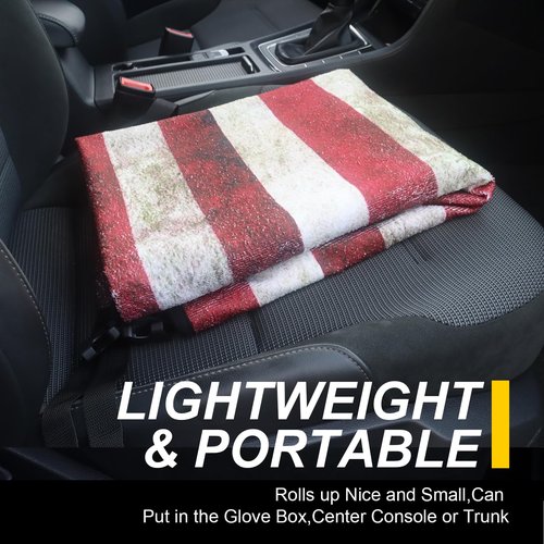 LoyaGour Back Seat Cover for Car Trucks Van SUV,Waterproof Rear Bench Towel Seat Covers for Dogs and Kids,Automotive Backseat Protector (American Flag)