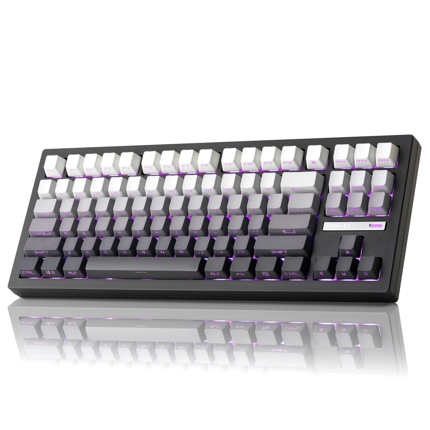 ZORNHER ZH870 Wireless Mechanical Gaming Keyboard,80% Black Custom Creamy Sound Keyboard with Shine Through PBT Keycaps,Pre-lubed Linear Switches,Hot-Swappable,RGB Backlit,2.4GHz/USB-C/BT5.0