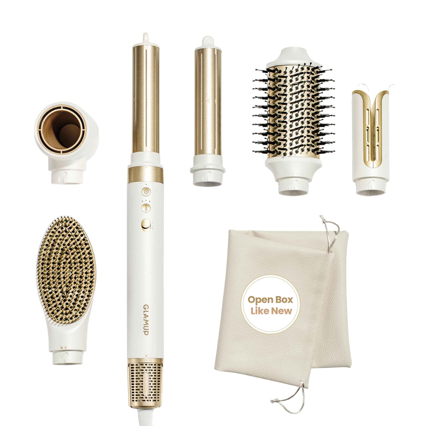 GLAMUP 6 in 1 Hot Air Styler, Coanda Auto-Wrap Hair Dryer Brush & Volumizer, Refurbished Multi Hair Tool (Renewed)