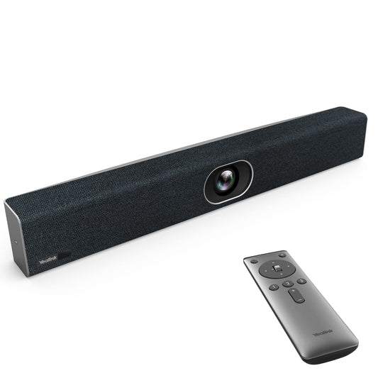 Yealink UVC40 Video Conference Room Camera System Teams Zoom Certified, 4K Webcams All-in-One Video and Audio Conferencing Video Bar, 133° Wide Angle Webcam, Speaker Tracking, PC Connected via USB-A