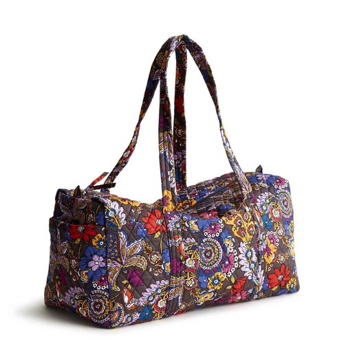 Vera Bradley Women's Premium Cotton Original Duffel Bag Travel, Colorful Bouquet, One Size