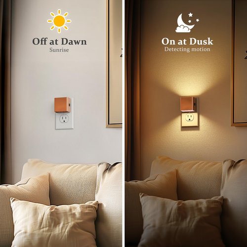JandCase Night Light,Automatic Night Lights Plug into Wall,Dusk to Dawn,2 Pack Soft White 3000K Brightness Adjustable Nightlight for Kids Bedroom Bathroom Hallway Kitchen