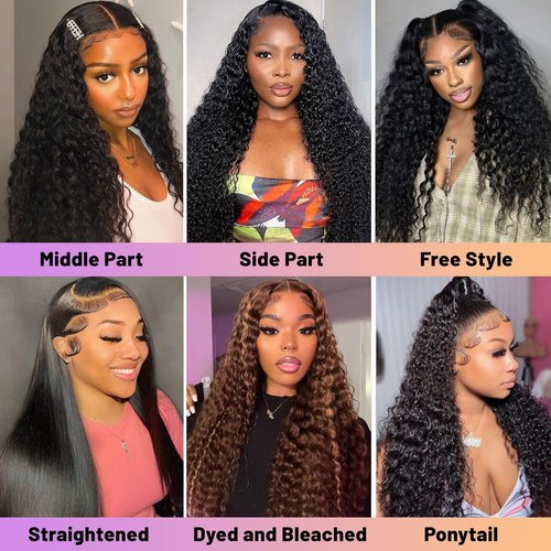 Deep Wave Lace Front Wigs Human Hair 13x4 HD Lace Front Wigs Human Hair Pre Plucked Wet And Wave Wigs For Women 180% Density Deep Curly Wigs 22 Inch Deep Wave Wig