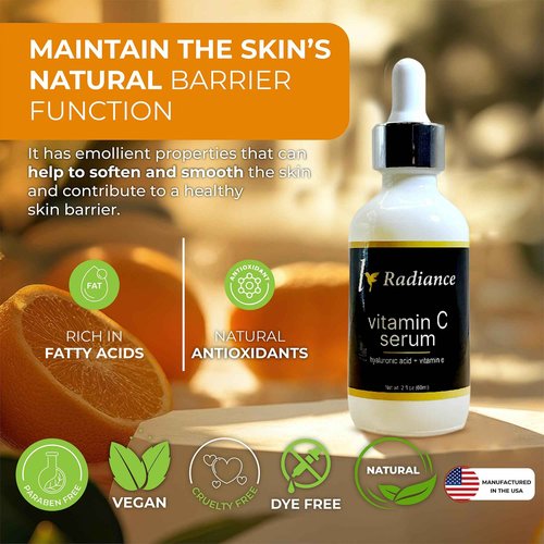Hummingbird Radiance: Vitamin C Serum with Hyaluronic Acid and Vitamin E, Anti-Aging Face Serum for Dark Spots, 2 fl oz.