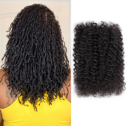 Afro Kinky Bulk Human Hair 14 Inch 30g/Pack 3 Packs for Dreadlock Extensions, Braiding, Twist – Kinky Curly Bulk Human Hair for Loc Repair, Natural Afro Texture Hair for Black Women & Men