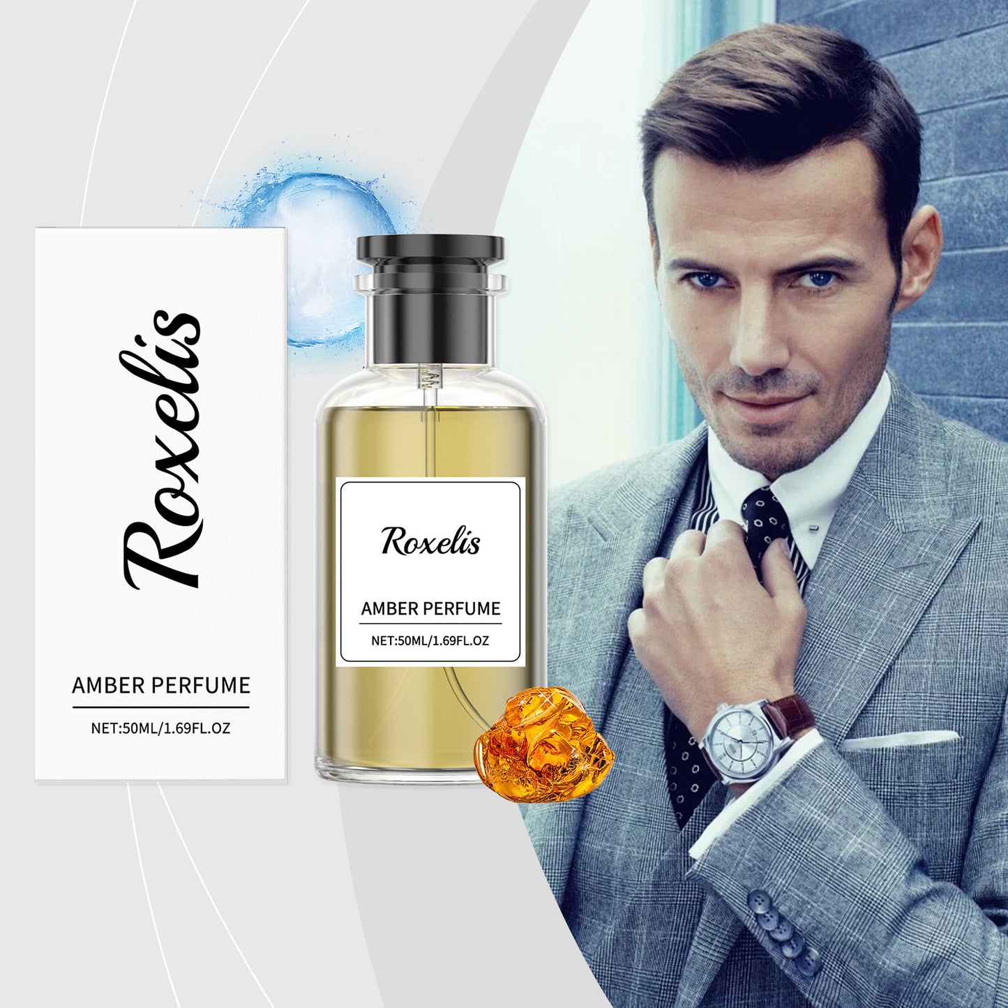 Amber & Oud Cologne for Men - Woody Fruity Long-Lasting Fragrance 50ml