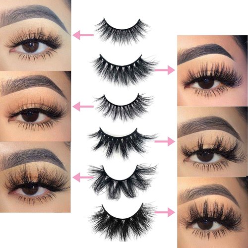 Mink Lashes bulk MIKIWI 30 Pack High Grade Packaging, 3D Mink Lashes wholesale,10-20mm Fluffy Long wispy Eyelashes, 6 Styles Real Mink Eyelashes