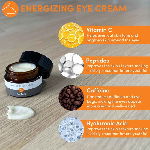 Dogface Men's - Wakeup Gel Daily Face Wash to Exfoliate, Hydrate & Tone Skin, Day Boom Moisturizer, Night Boost Night Cream Retinol Serum, Eye Cream (Complete Combo)