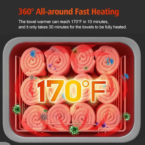 StateRiver Towel Warmer Cabinet, 8.5L Professional Small Hot Towel Warmer Heating Use for SPA, Massage, Salon, Barber and Home - Black