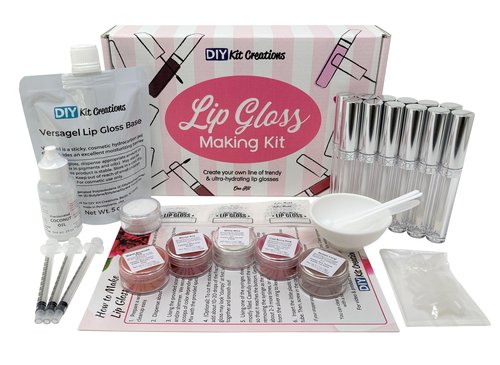DIY Kit Creations Lip Gloss Making Kit (Deluxe Kit, 12 Tubes) Made in the USA