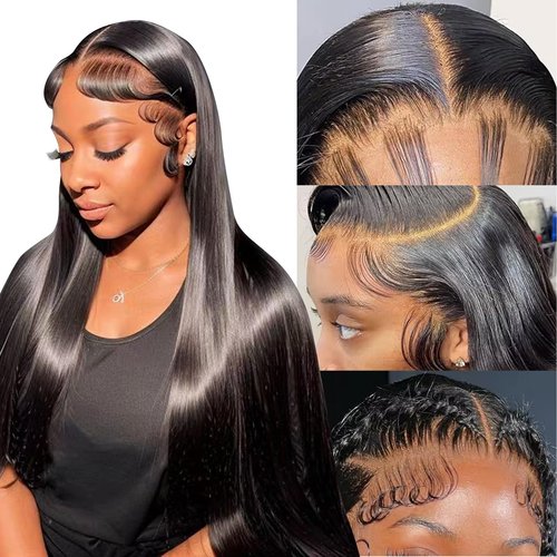 Straight Lace Front Wigs Human Hair 220% Density 15A Grade Real Full Lace Wigs 13x4 Hd Lace Front Wigs Human Hair 20 Inch Straight Wigs Human Hair Pre Plucked With Baby Hair Natural Hairline