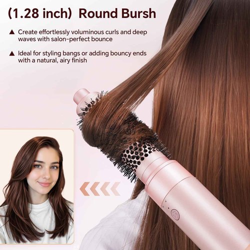 HydraStyl 5 in 1 Hot Air Styler, Hair Dryer Brush with Auto Wrap Curler, 110,000 RPM High-Speed Blow Dryer Styler, Frizz-Free Styling for All Hair Types-Straight, Wavy & Curly, No Heat Damage, 1200W