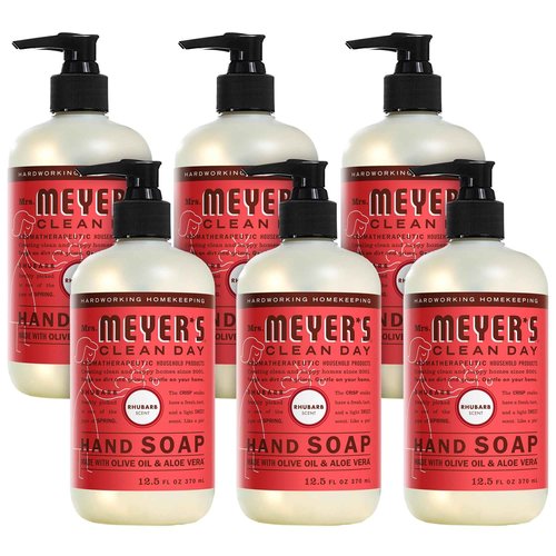 Mrs. MEYER'S CLEAN DAY Hand Soap, Made with Essential Oils, Rhubarb 12.5 Fl Oz (Pack of 6)