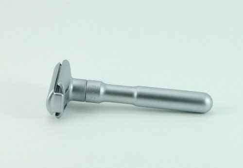G.B.S Safety Razor, Matte Silver Finish Adjustable Tension and Friendly Shave Brush Badge Bristles Leather Protective Razor Blades