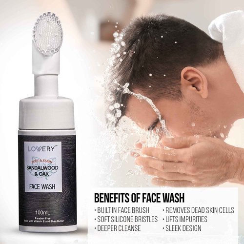 Birthday Gifts Spa Kit for Men - Sandalwood and Oak Scented Bath Gift Set and Shower Gift Basket With Face Wash & Brush, Shower Gel, Bubble Bath, Body Lotion, Body Mist, Handmade Soap, Salts & Puff