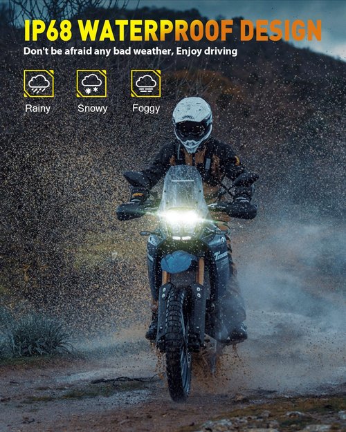 Termitor Latest H4/9003/HB2 Bulb for Motorcycle Hi/Low Beam, 18000LM 800% Super Brighter, 1:1 Halogen Size, 6500K Cool White, 70000Hrs Long Service Life with Cooling Fan, Plug and Play, Pack of 1