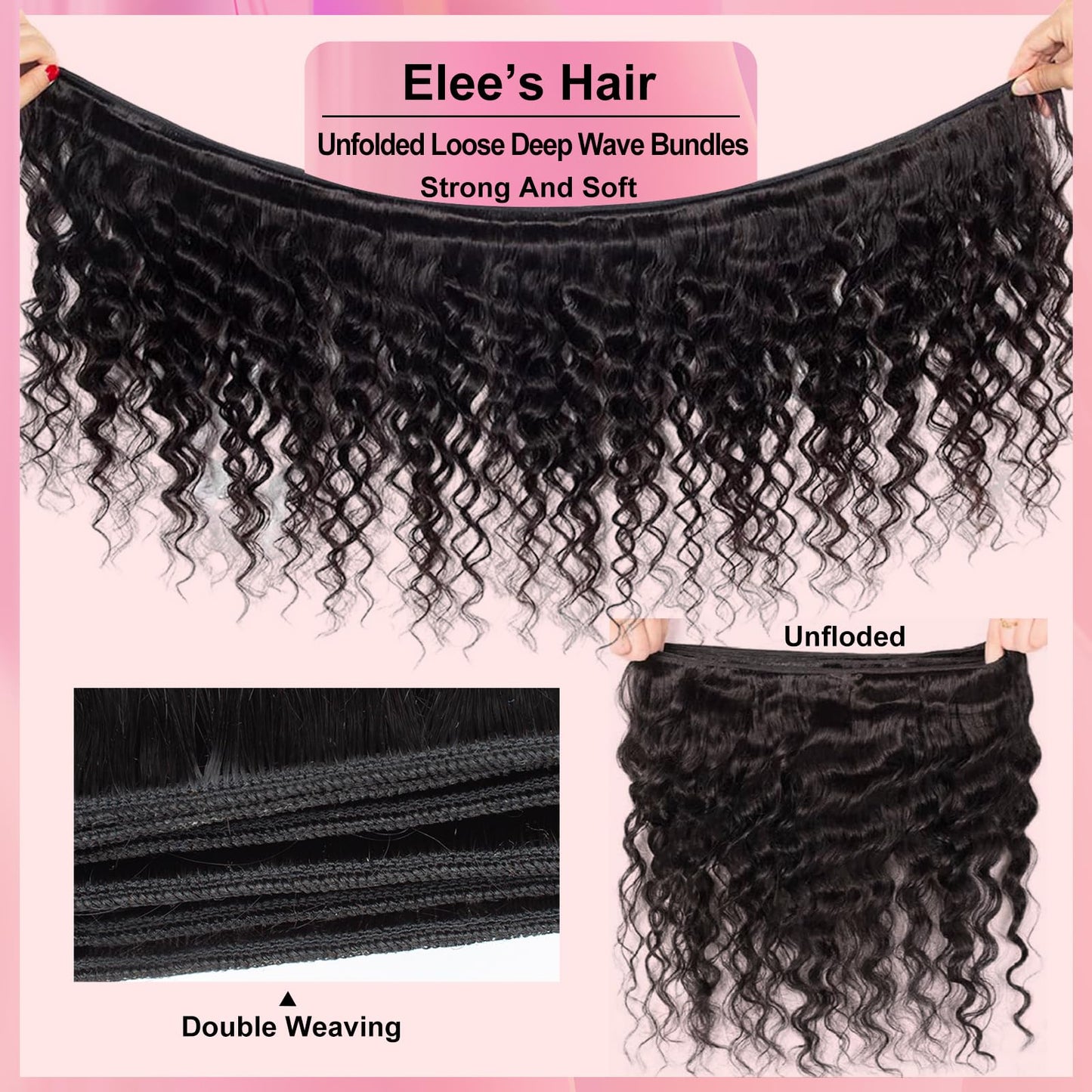 12A Grade Brazilian Virgin Loose Wave Hair 3 Bundles 18" 20" 22" 300g 100% Unprocessed Virgin Brazilian Remy Loose Deep Wave Human Hair Weave Bundles for Black Women Natural Color