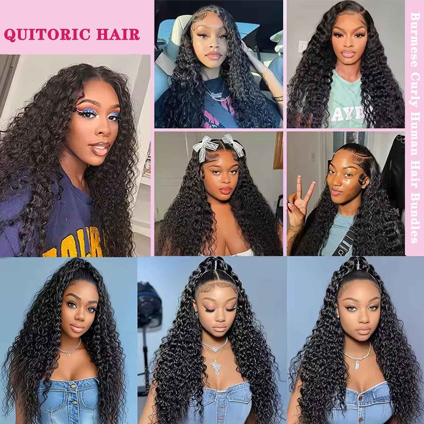 12A Burmese Curly Bundles Human Hair 24 Inch 100% Unprocessed Virgin Hair Kinky Curly Bundles Water Wave Human Hair Bundles for Women