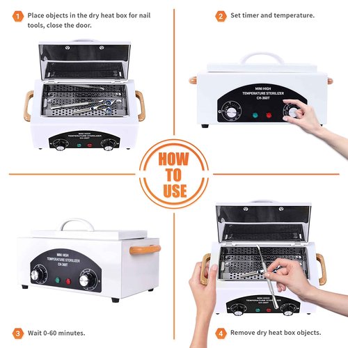 AOBOO High Temperature Sterilizer Machine for Nail Tool Spa Pedicure tools Dry Heat Sterilizer Cabinet Salon Hairdressing Tool Equipment Sterilizer Tweezers