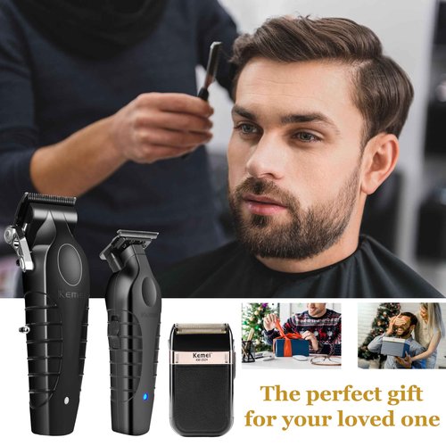 KEMEI Professional Hair Clippers, Hair/Beard Trimmer, Eletric Shaver Set for Men, Cordless Beard Trimmer, Rechargeable Barber Clippers, USB Fade Clipper Haircutting Kit, KM-2299, KM-2296, KM-2024