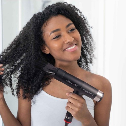 RED Pro Hair Dryer Soni-Clone 110,000 RPM High Speed BLDC Motor Dryer, Strong Air Flow for Fast Drying, Lightweight with Luxury Home & Travel Pouch, Magnetic Nozzle Hair Pik, Diffuser & Concentrator