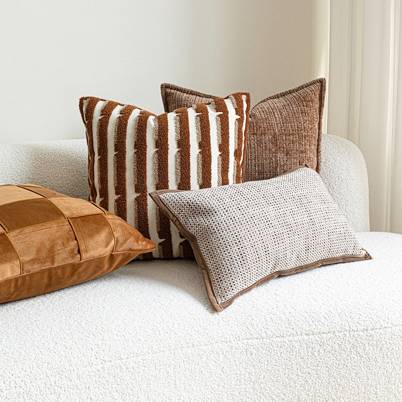 Mid-Century Modern Throw Pillow - Brown and Coffee Decorative Cushion